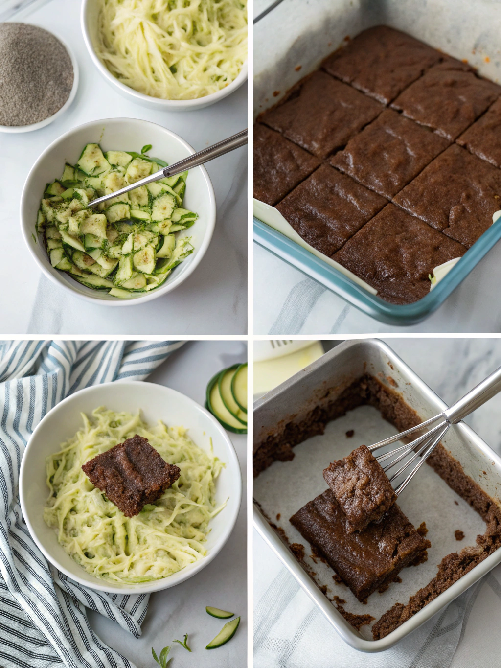 zucchini brownies gluten-free preparing steps