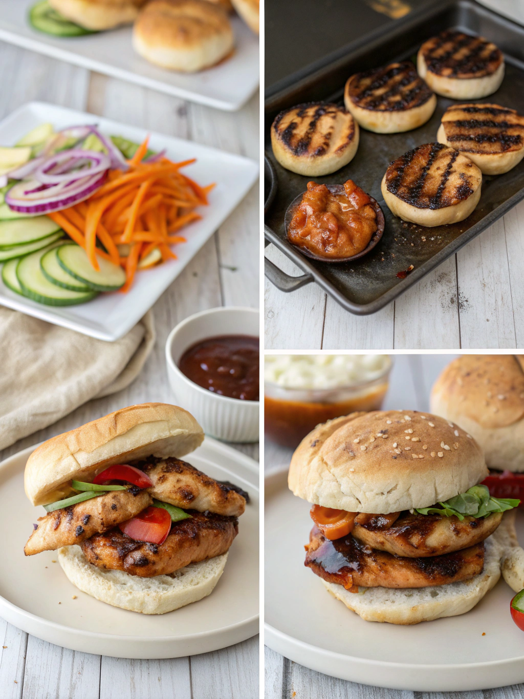 gluten-free BBQ chicken sliders preparing steps