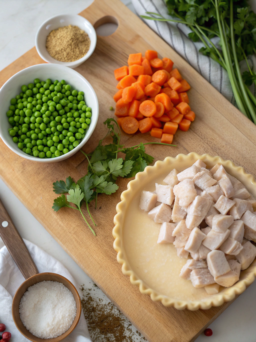 gluten-free chicken pot pie lunch ingredients