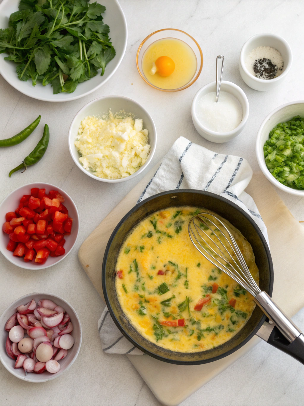 gluten-free frittata lunch preparing steps