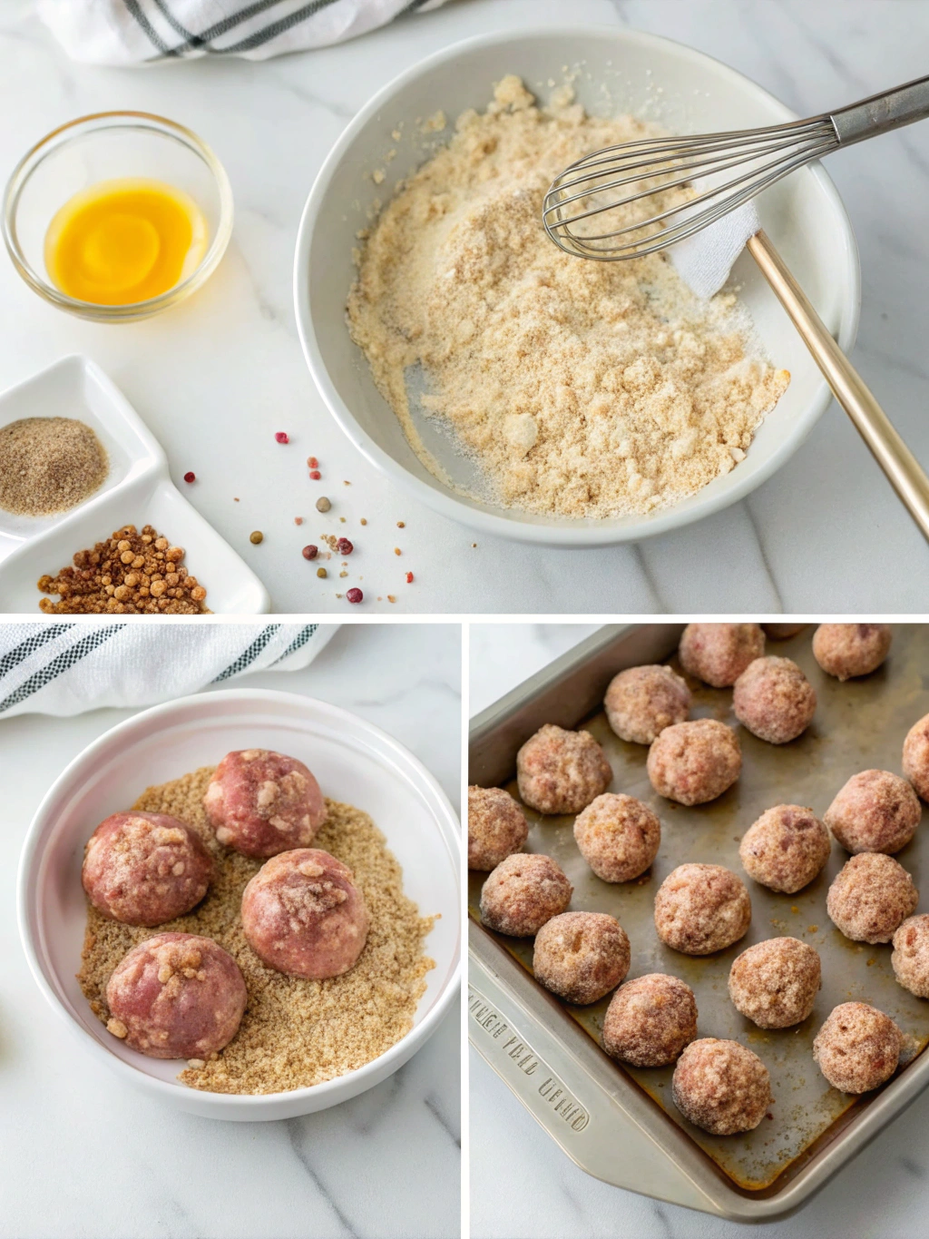 gluten-free turkey meatballs preparing steps