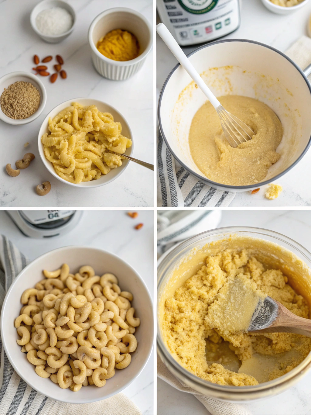 gluten-free vegan mac preparing steps