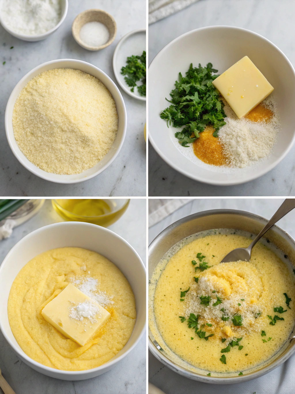 gluten-free polenta lunch preparing steps