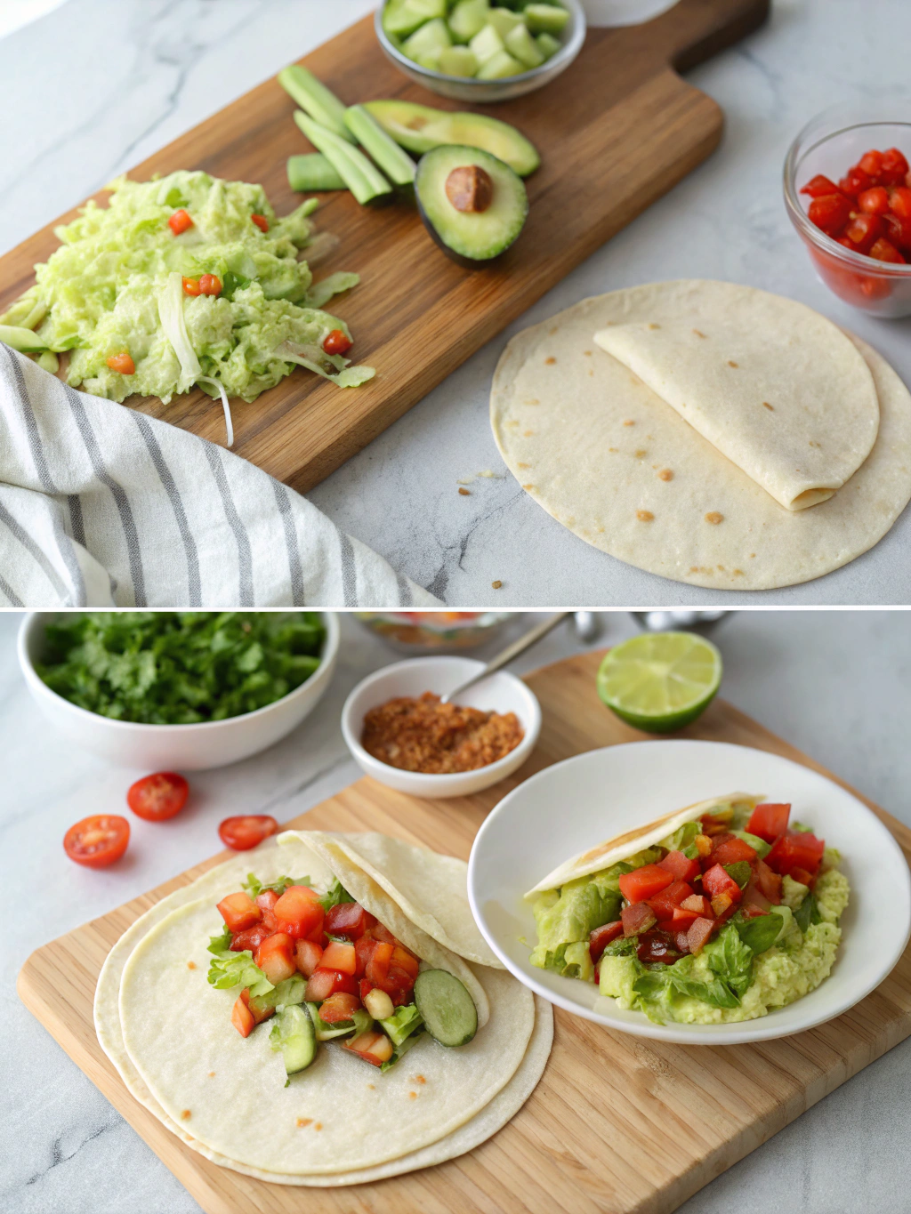 gluten-free veggie tacos preparing steps