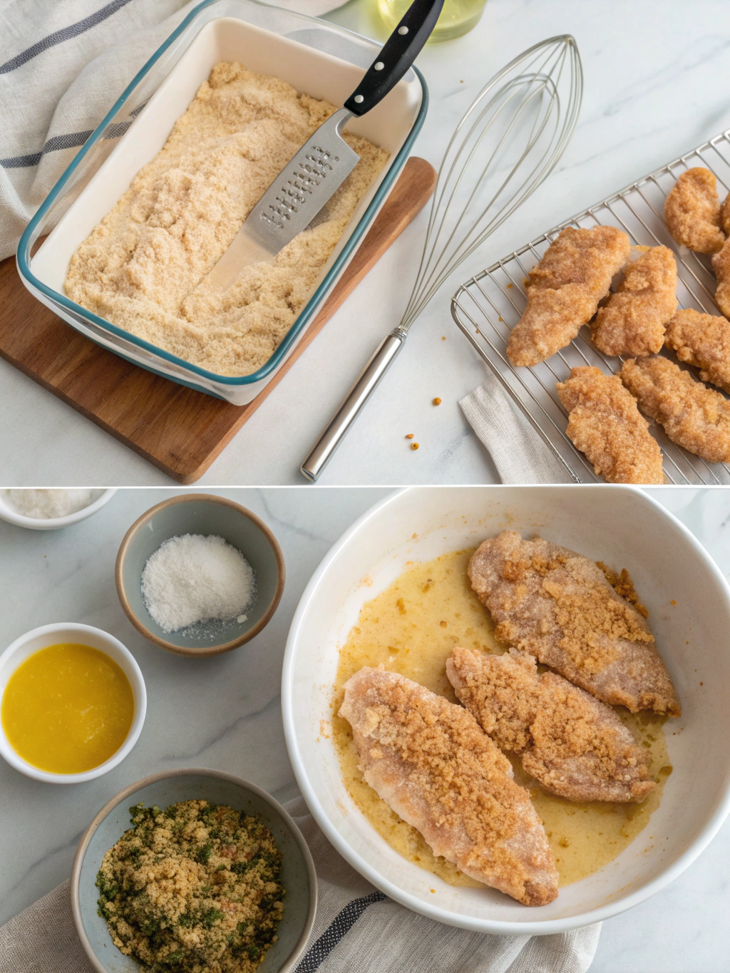 gluten-free chicken tenders preparing steps